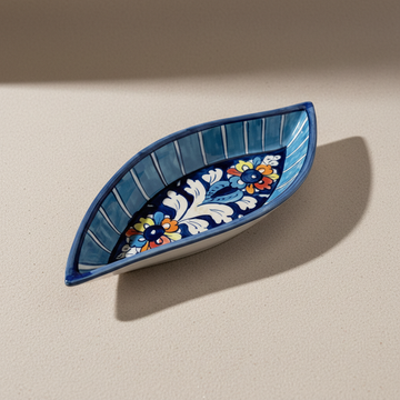 Handmade Fiery Flora Skiff Tray