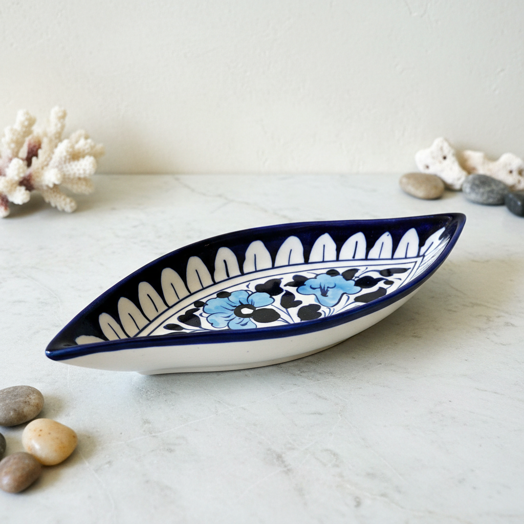 Handmade Sapphire Skiff Appetizer Tray