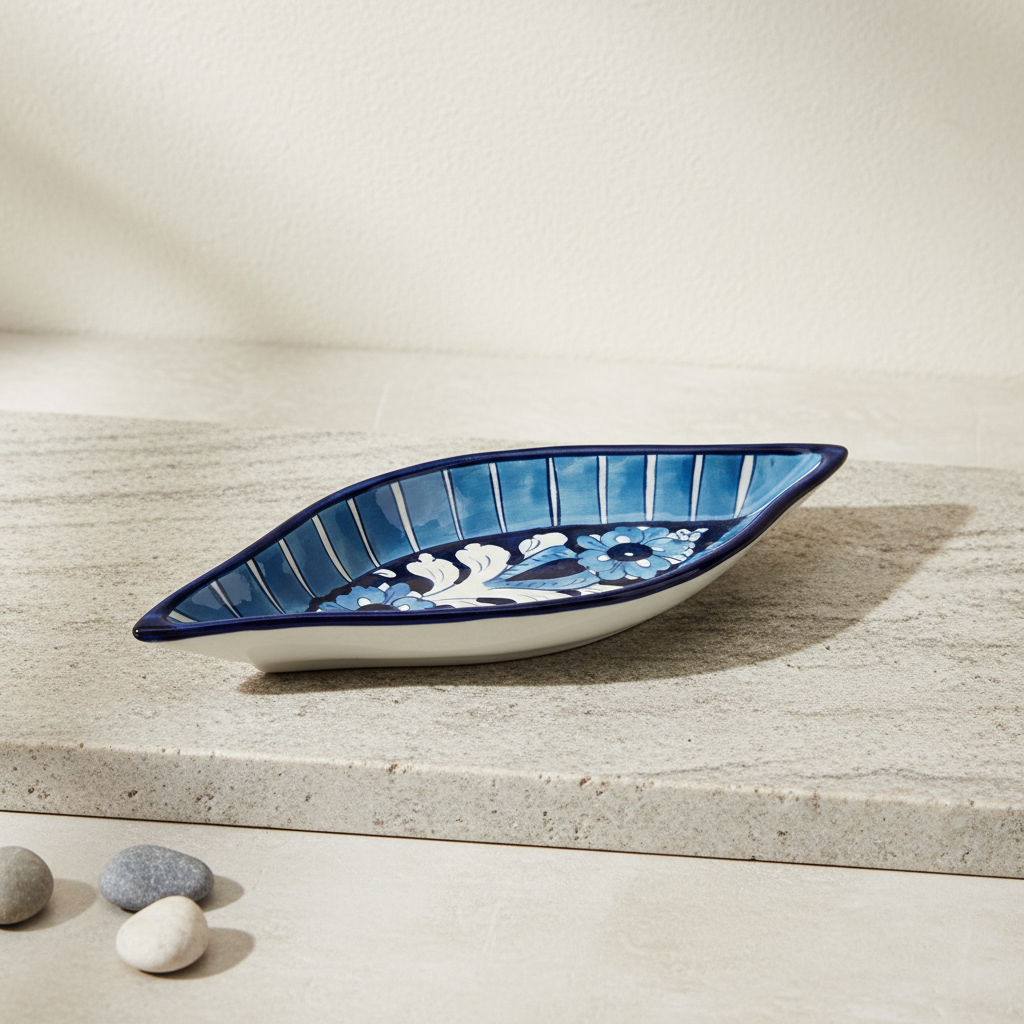 Handmade Cerulean Skiff Appetizer Tray