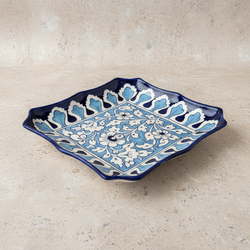 Handmade Blue Willow Feast Platter